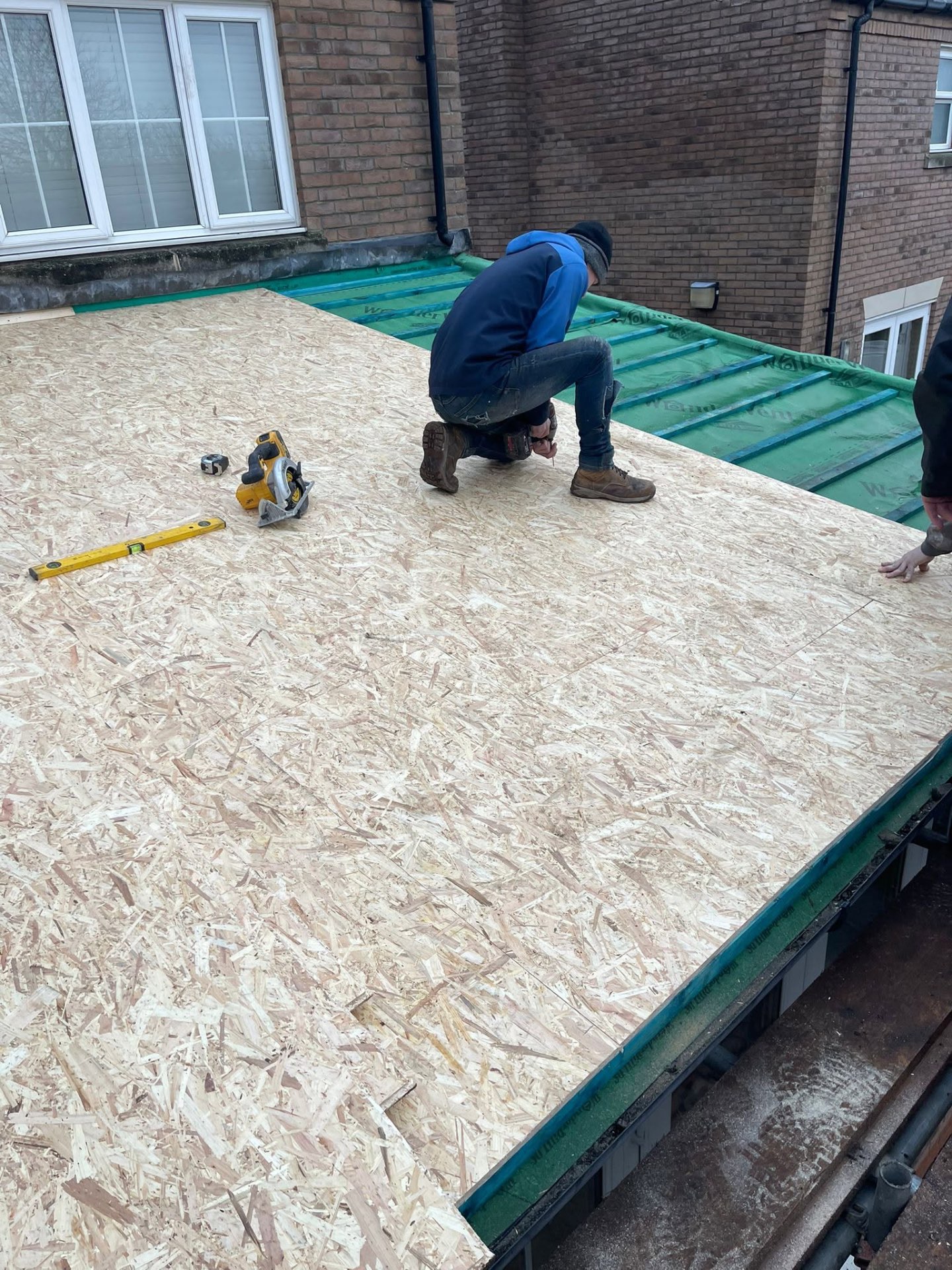 New flat roof — OSB decking